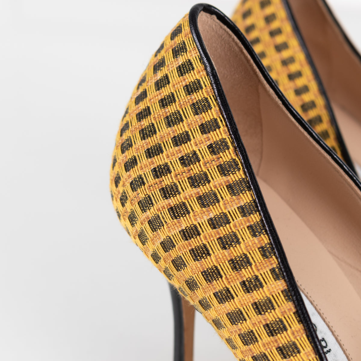 Manolo Blahnik Yellow Fabric Mary Jane Pumps