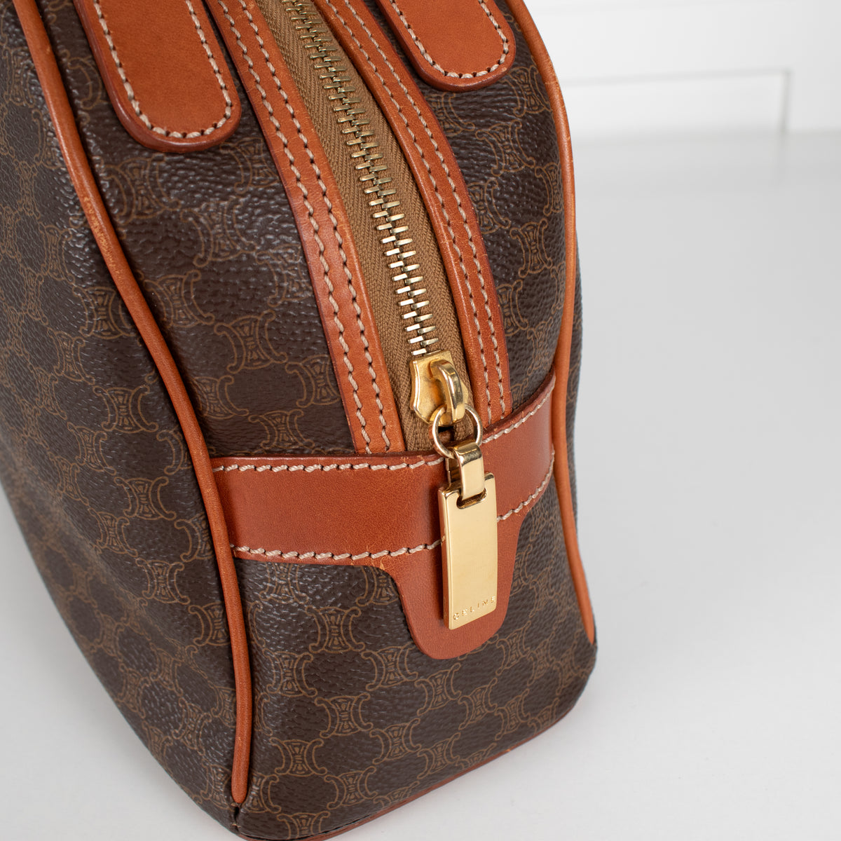 Celine Vintage Macadam Canvas Dome Handbag