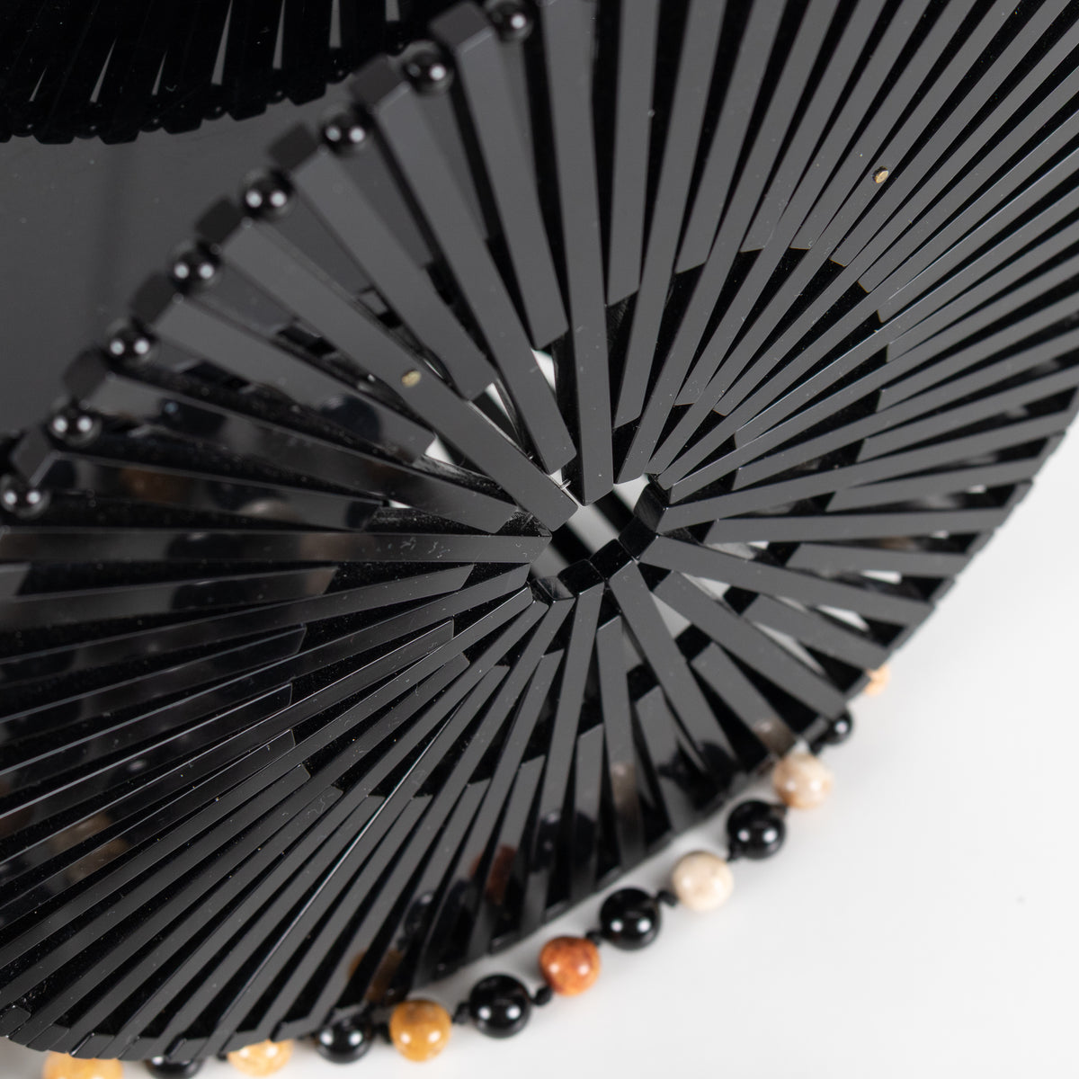 Cult Gaia Black Acrylic Bead Handle Shoulder Bag