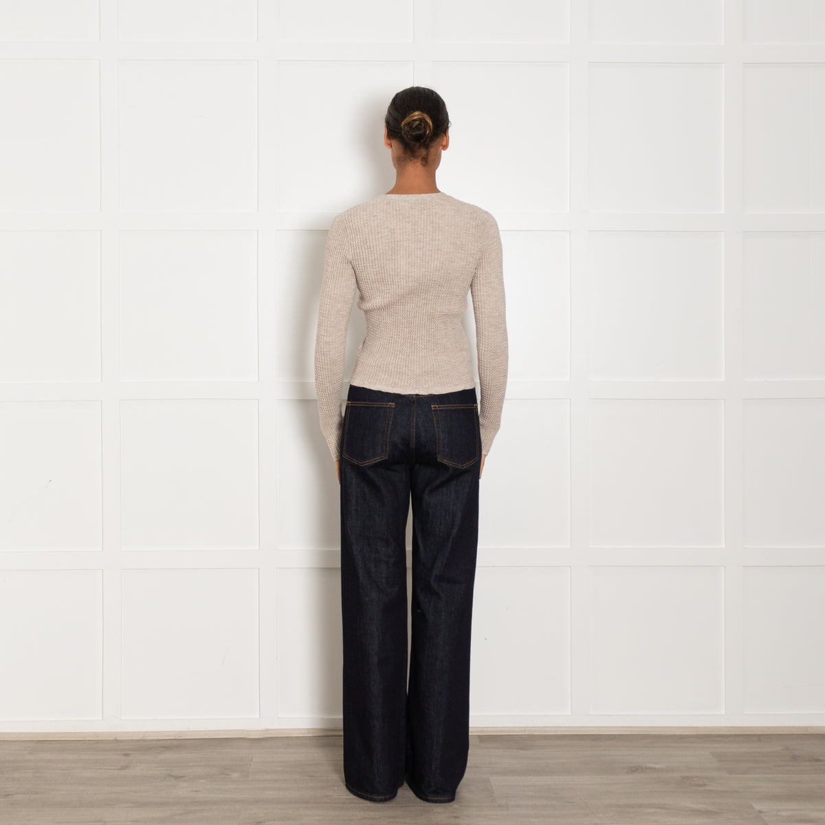 Theory Light Grey Textured Fabric Top