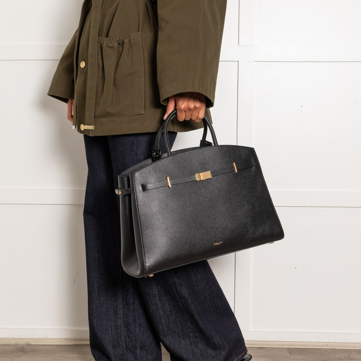 DeMellier The Hudson Black Leather Tote