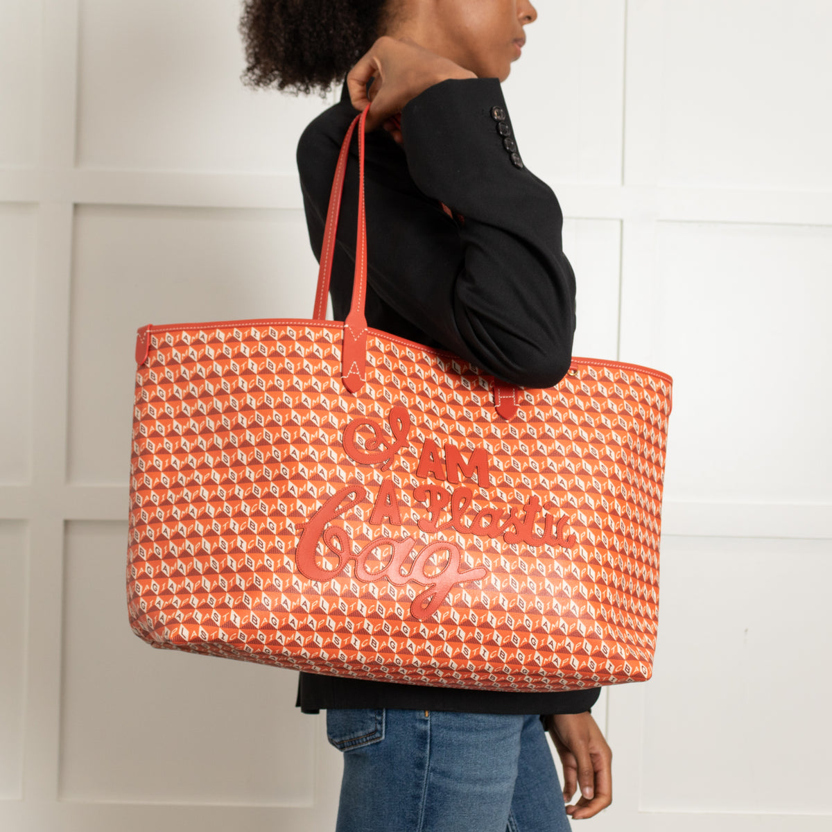 Anya Hindmarch Orange 'I Am A Plastic Bag' Tote