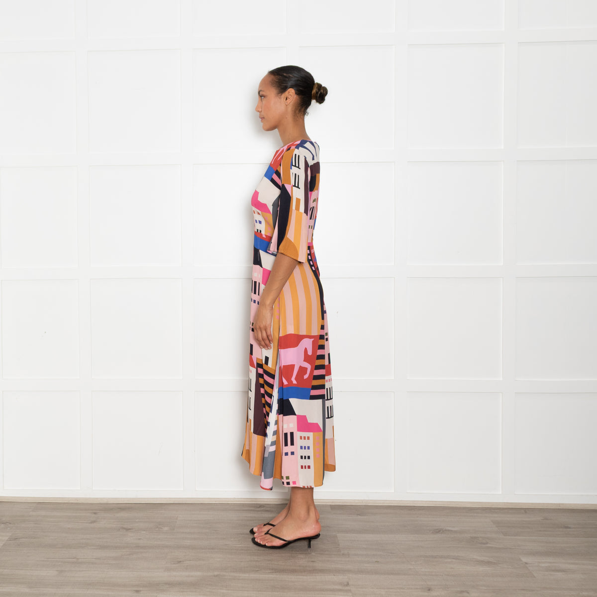 Stine Goya Multi Coloured Abstract Print A Line Midi Dress