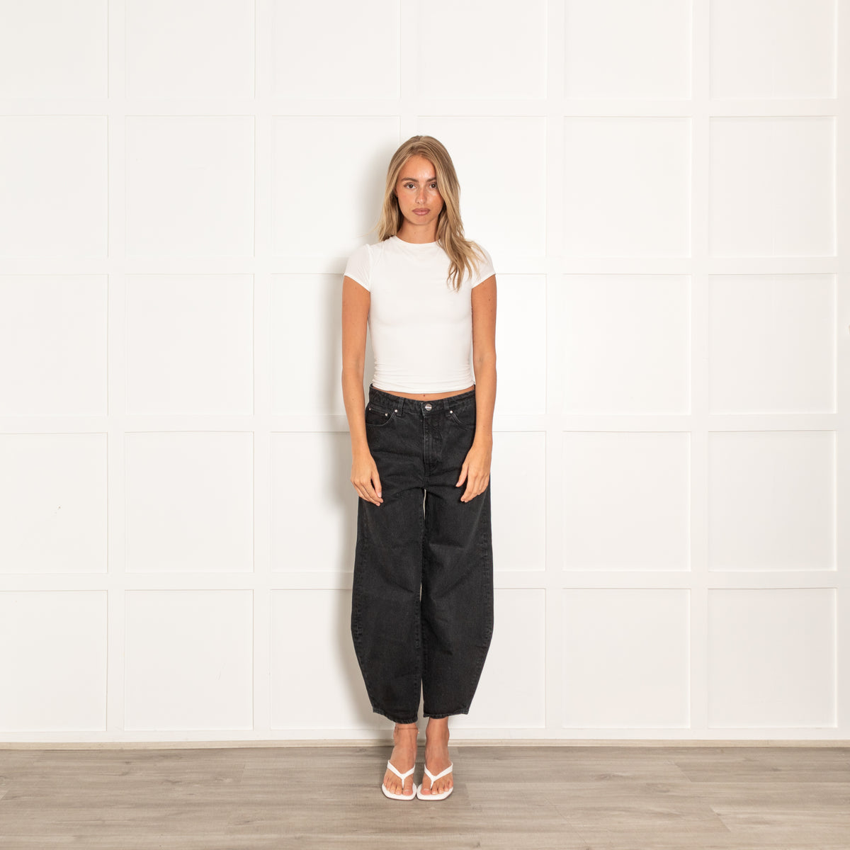 Toteme Black Denim Barrel Leg Jeans