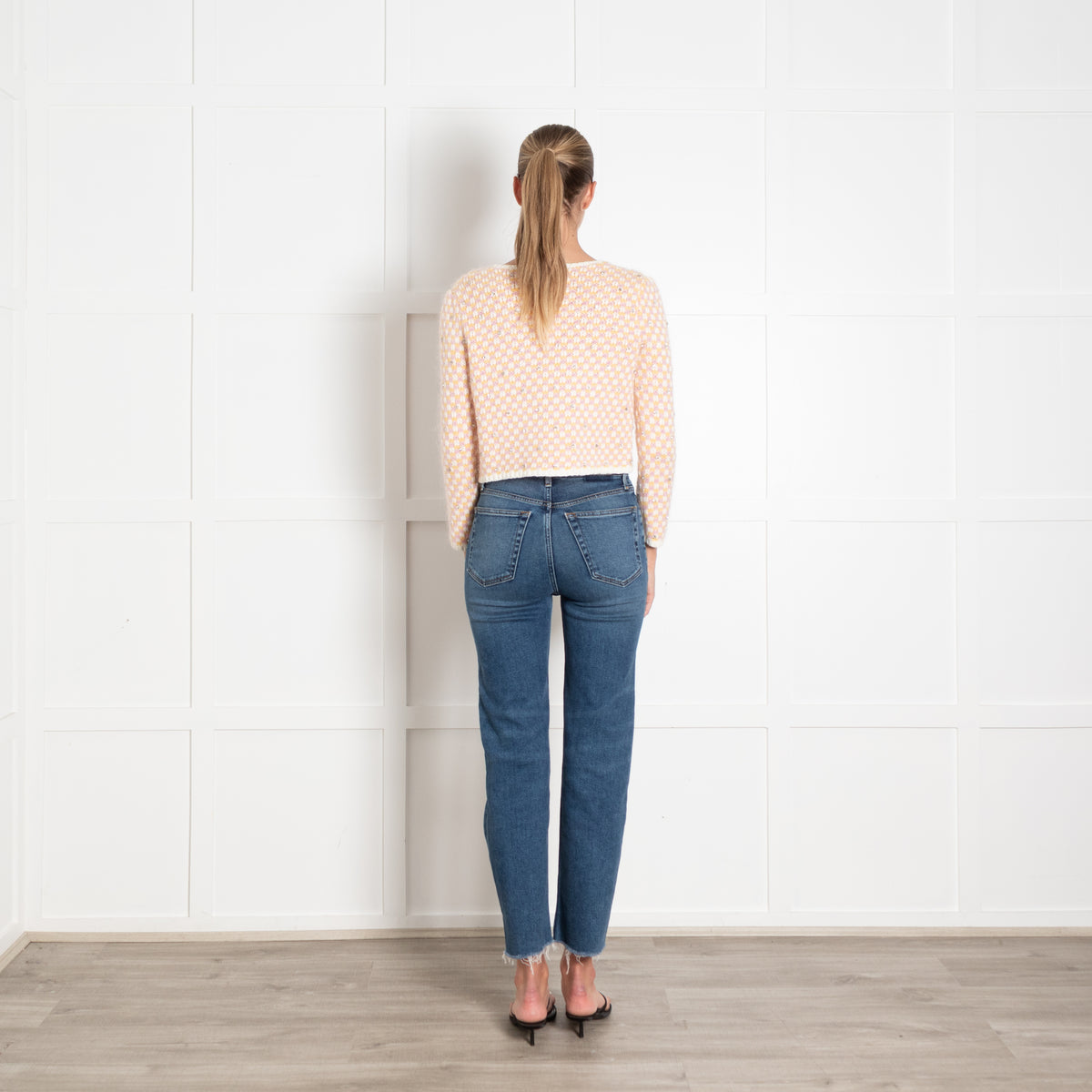 Maje Pink And Yellow Embellished Cardigan