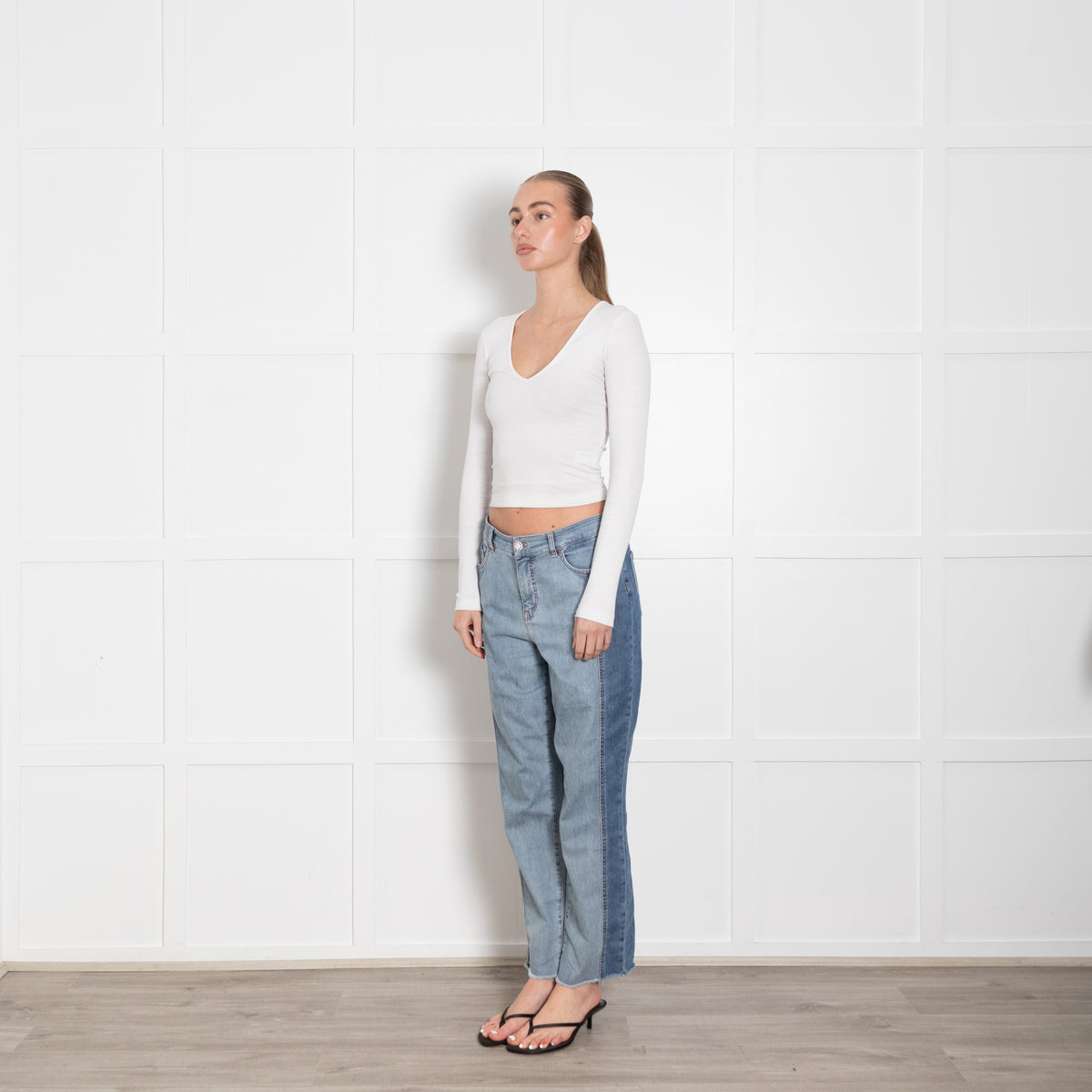 Marc Cain Two Tone Denim Straight Leg Jeans