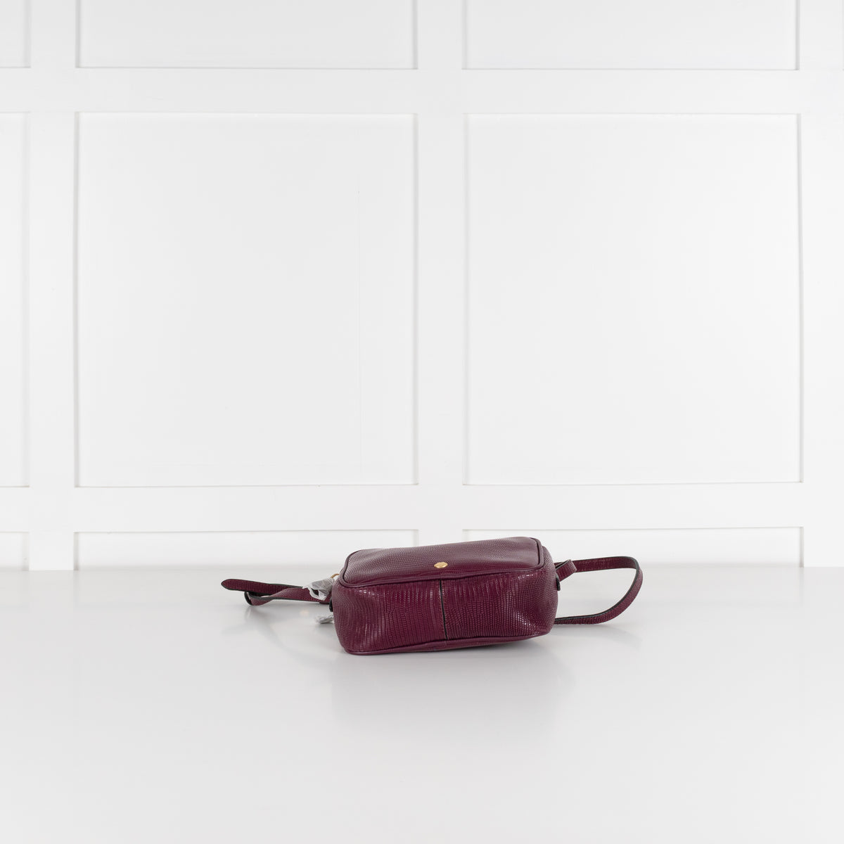Lulu Guinness Burgundy Textured Crossbody Bag with Matching Card Pouch