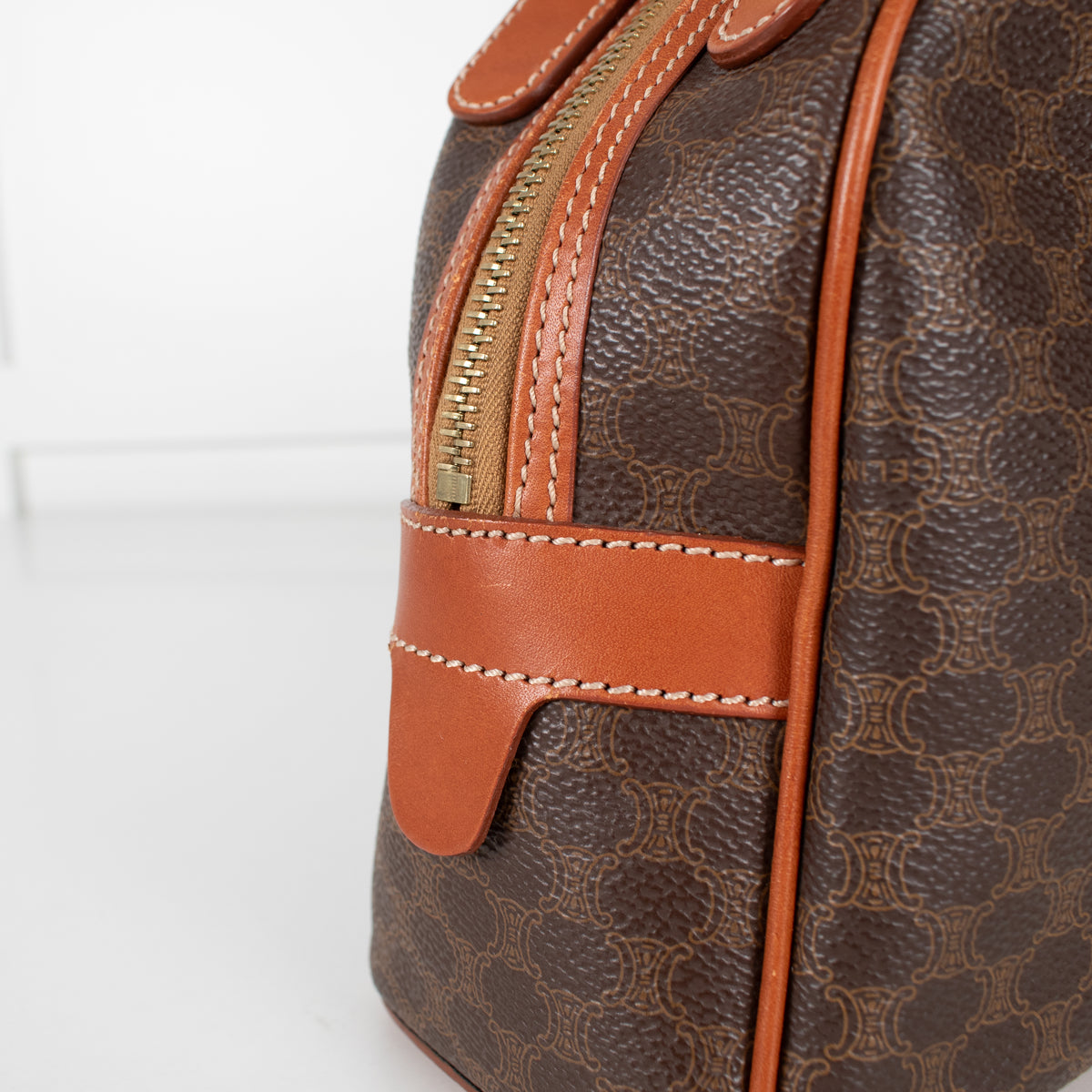 Celine Vintage Macadam Canvas Dome Handbag