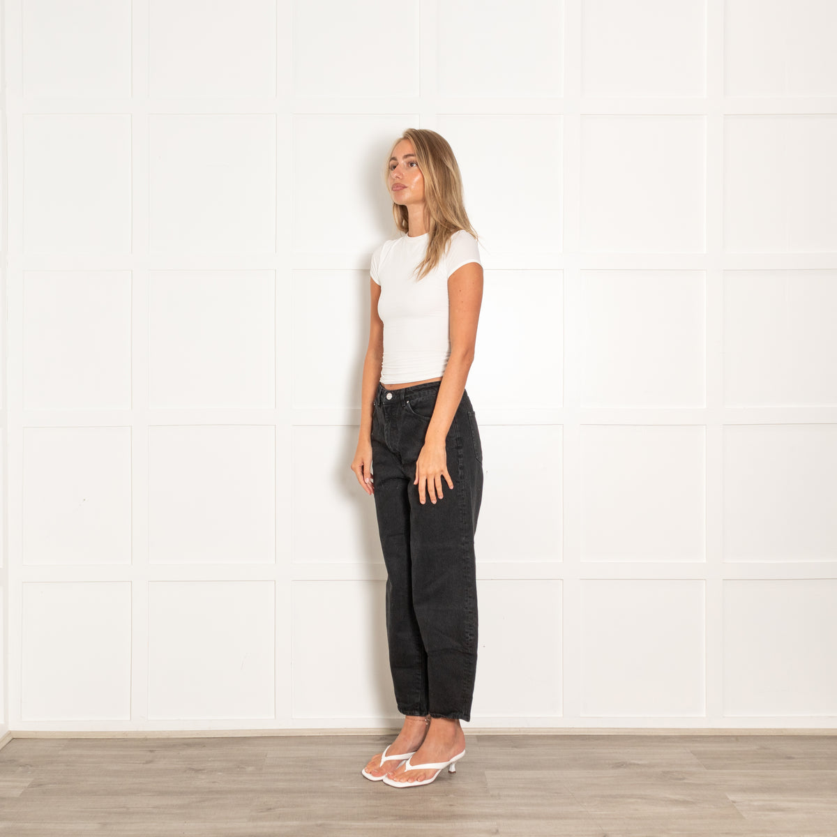 Toteme Black Denim Barrel Leg Jeans