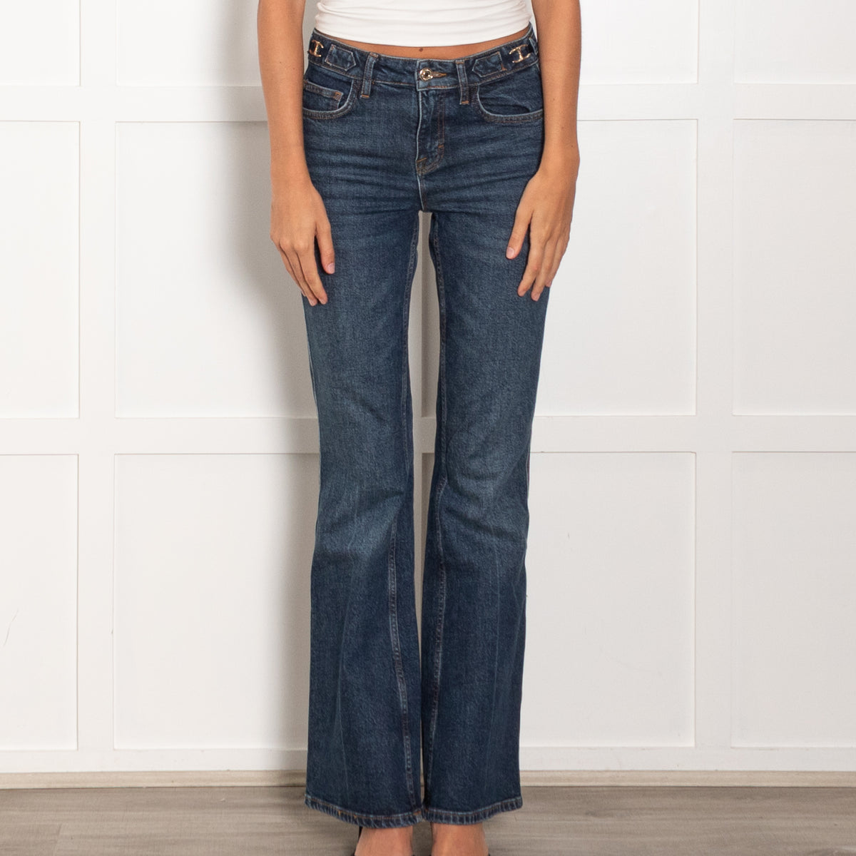 Maje Blue Denim Flared Legged Jeans