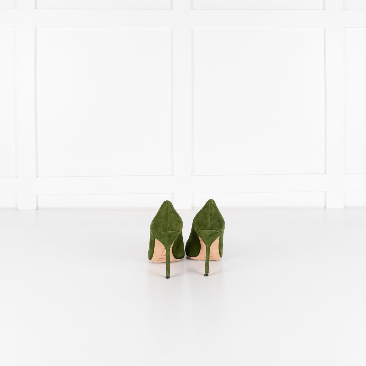 Manolo Blahnik Green Suede Court Shoe