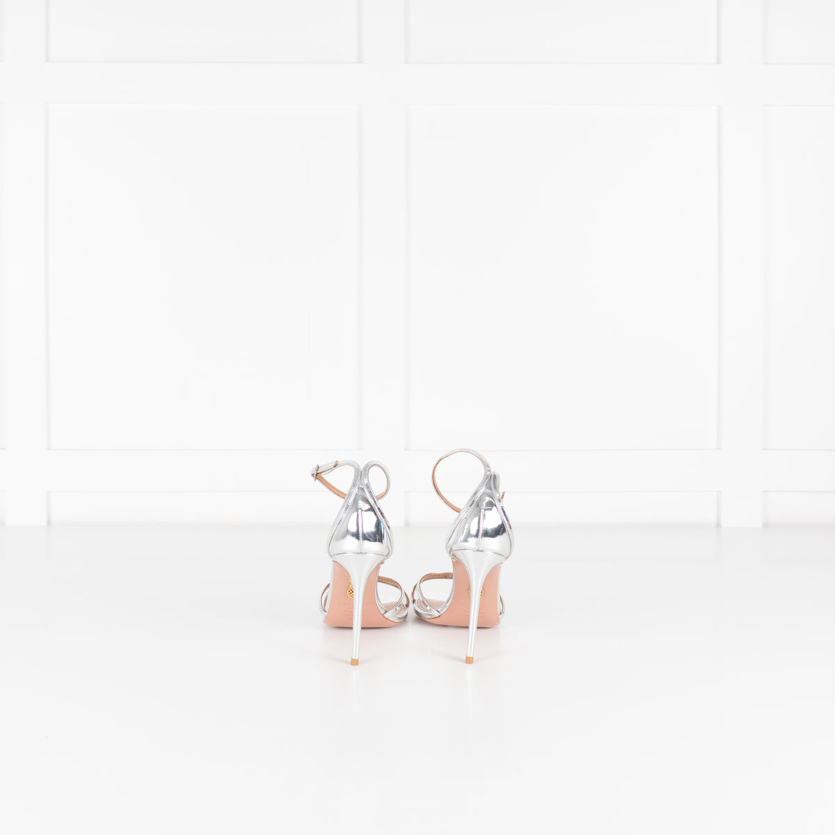 Aquazzurra Patent Silver Leather Purist Sandal
