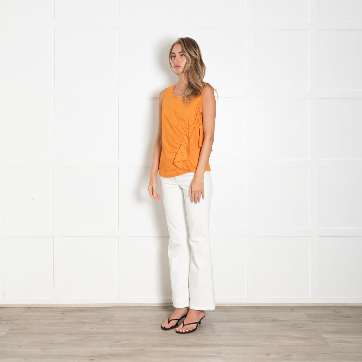 Twinset Actitude Orange Cotton Sleeveless Top