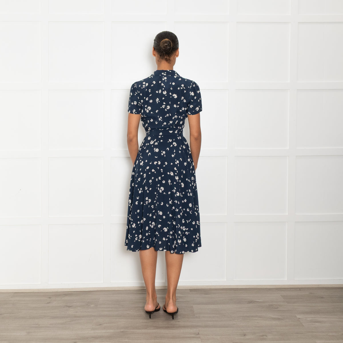Polo Ralph Lauren Navy White Floral Belted Dress