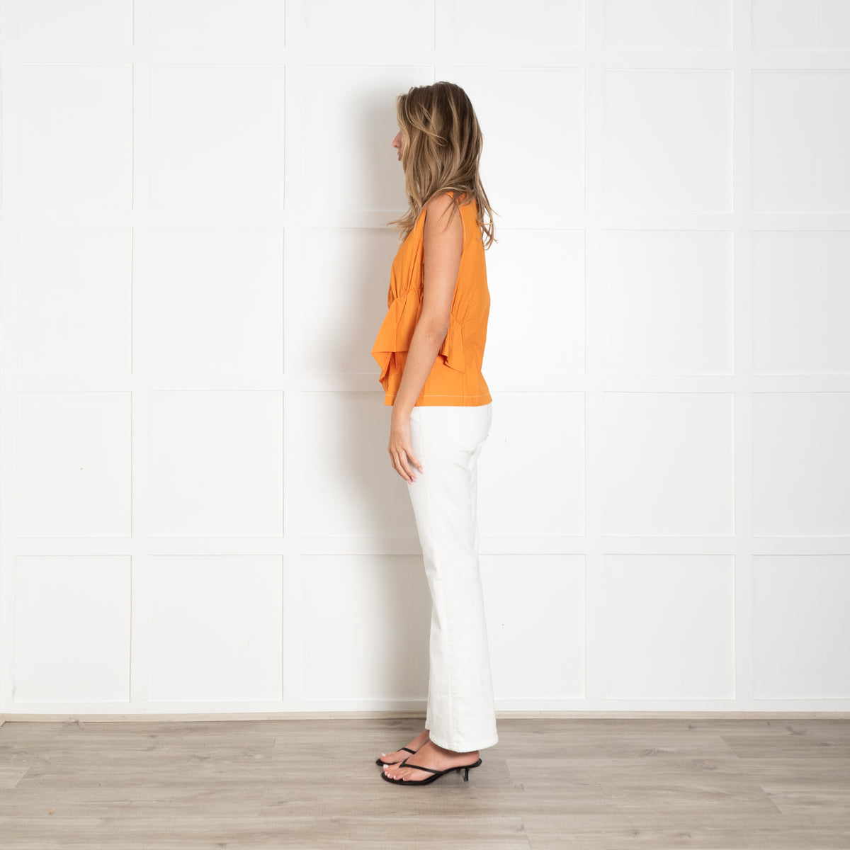 Twinset Actitude Orange Cotton Sleeveless Top