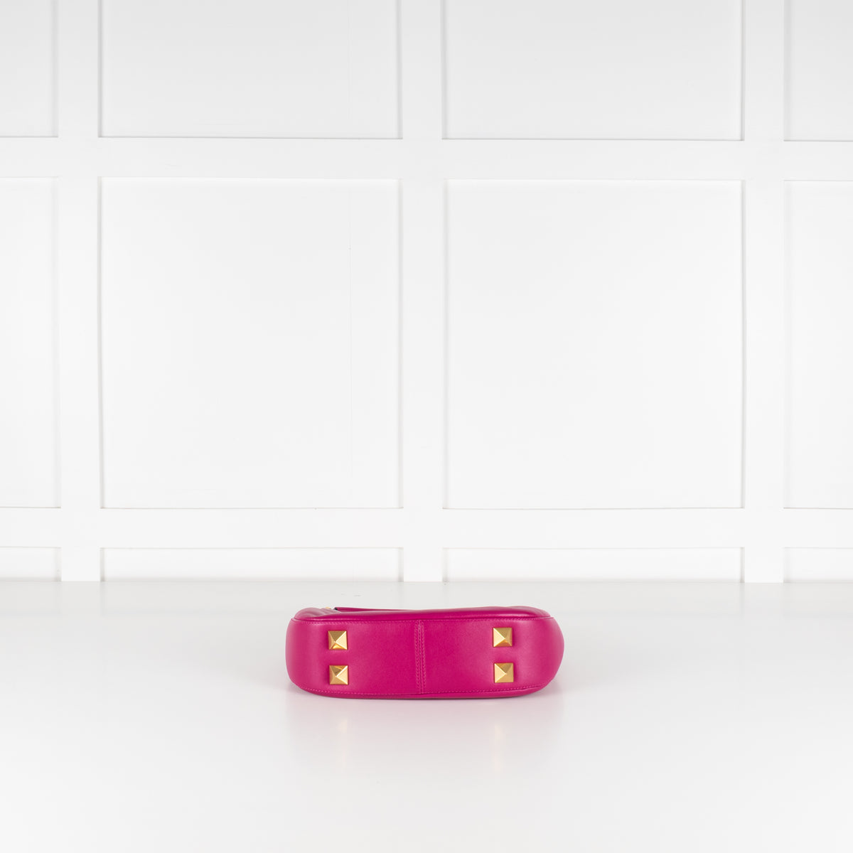 Valentino Garavani Fuchsia Pink Leather Rockstud Hobo Bag