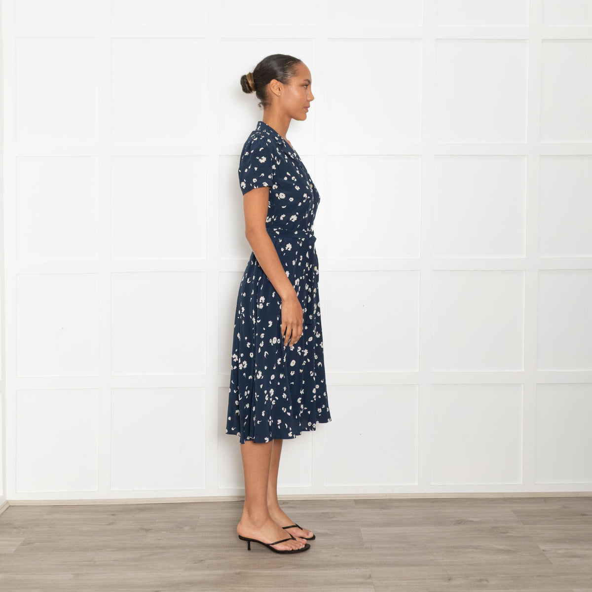 Polo Ralph Lauren Navy White Floral Belted Dress
