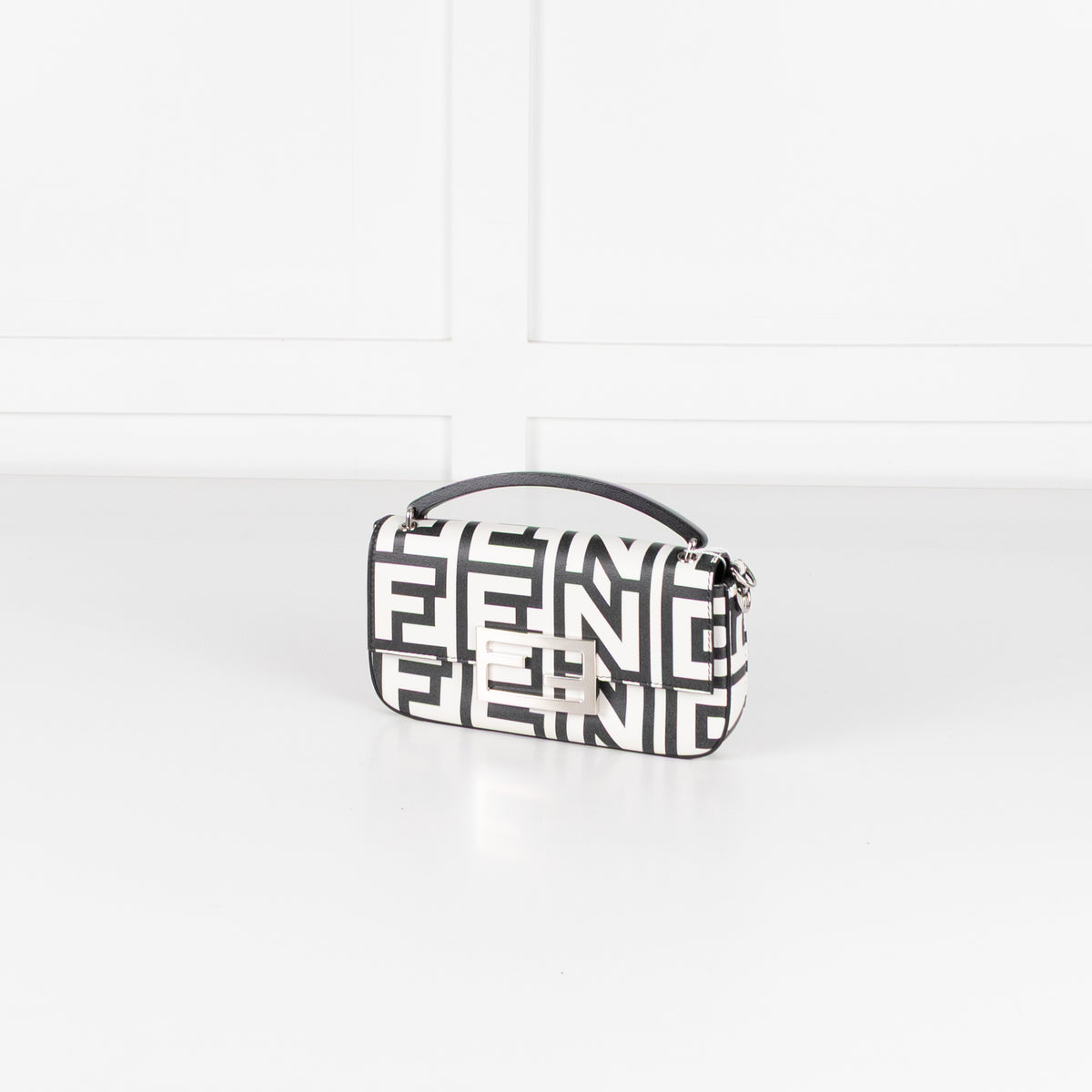 Fendi Marc Jacobs Nappa Vitello King Logo Print Mini Baguette