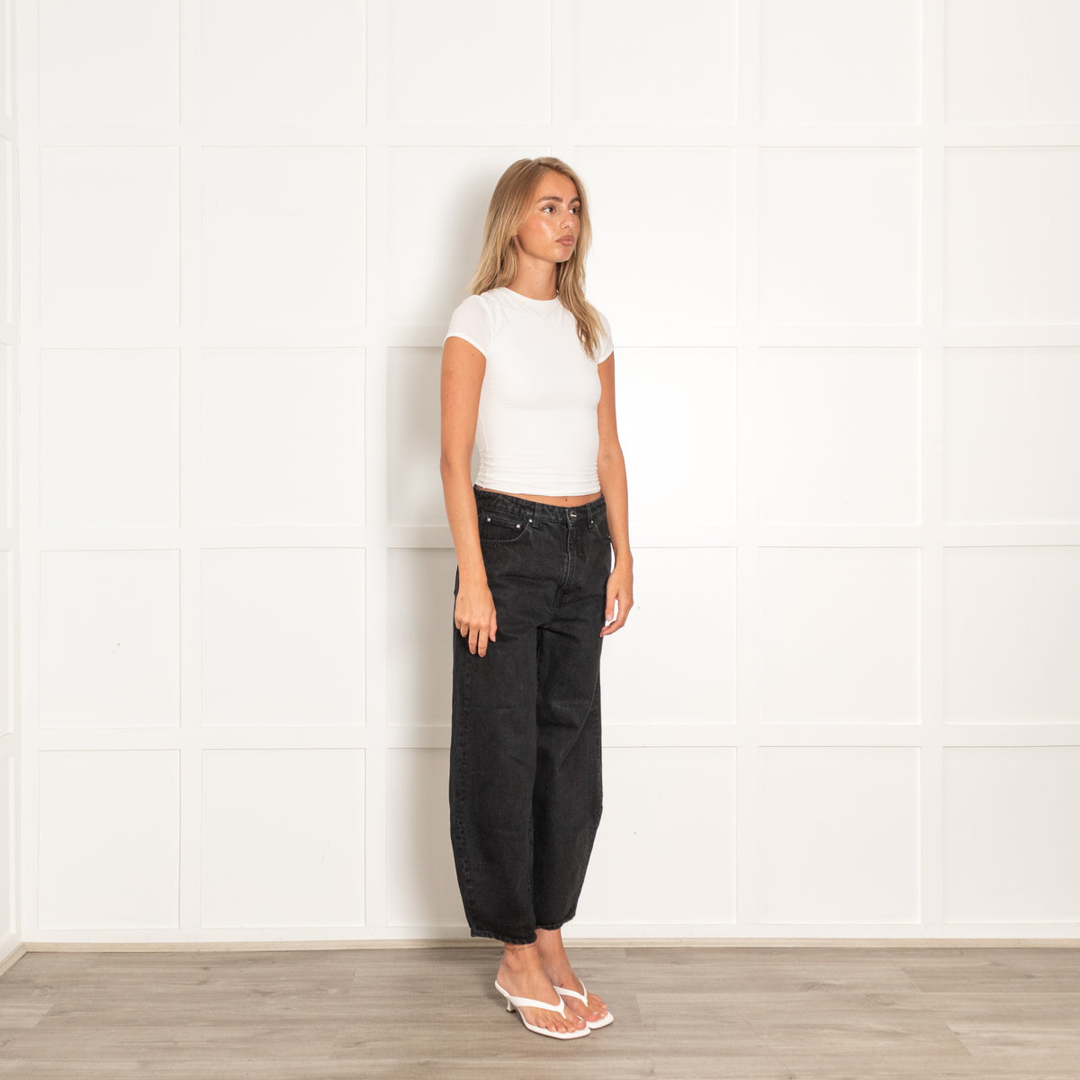Toteme Black Denim Barrel Leg Jeans