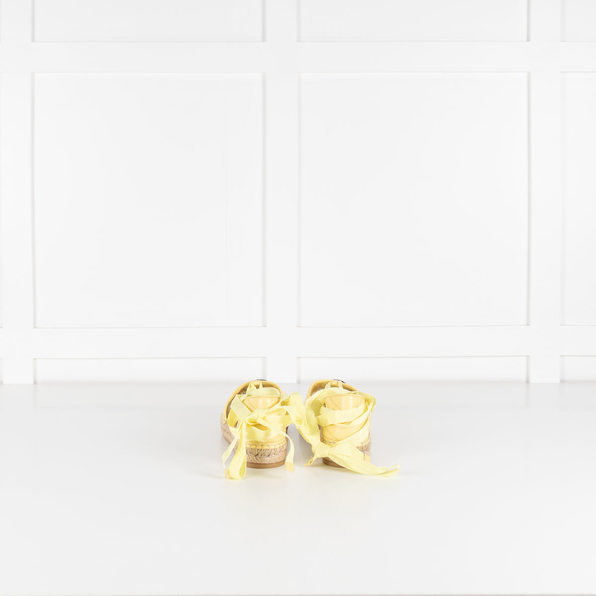 Gucci Yellow Marmont Espadrille With Ankle Ties