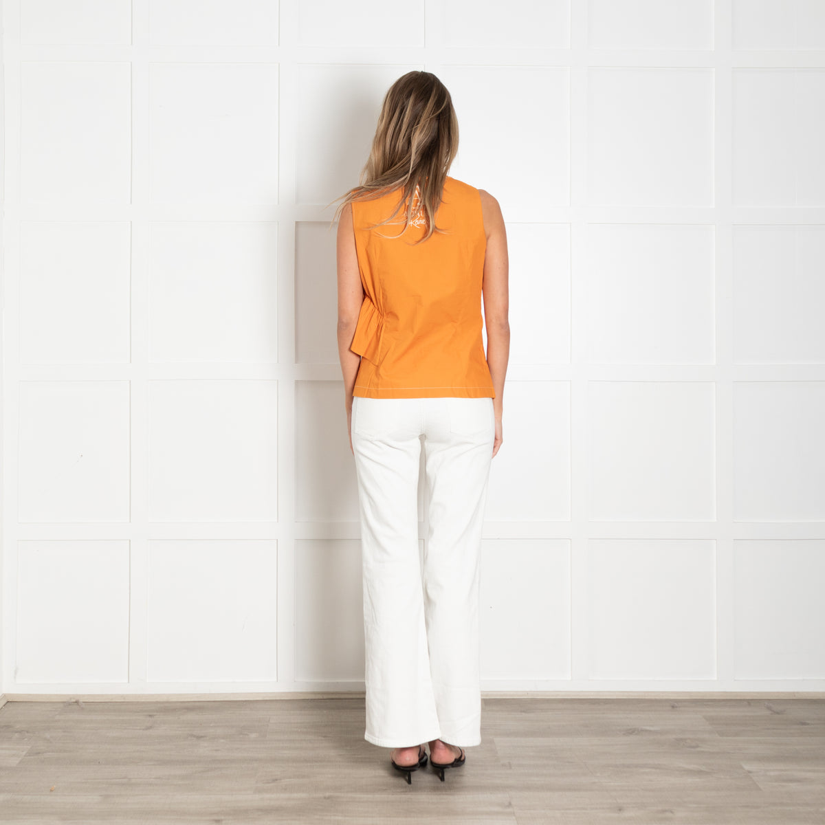 Twinset Actitude Orange Cotton Sleeveless Top