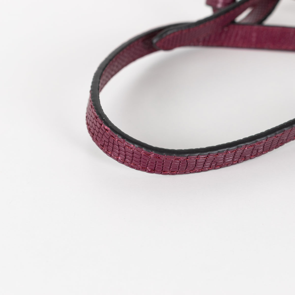 Lulu Guinness Burgundy Textured Crossbody Bag with Matching Card Pouch