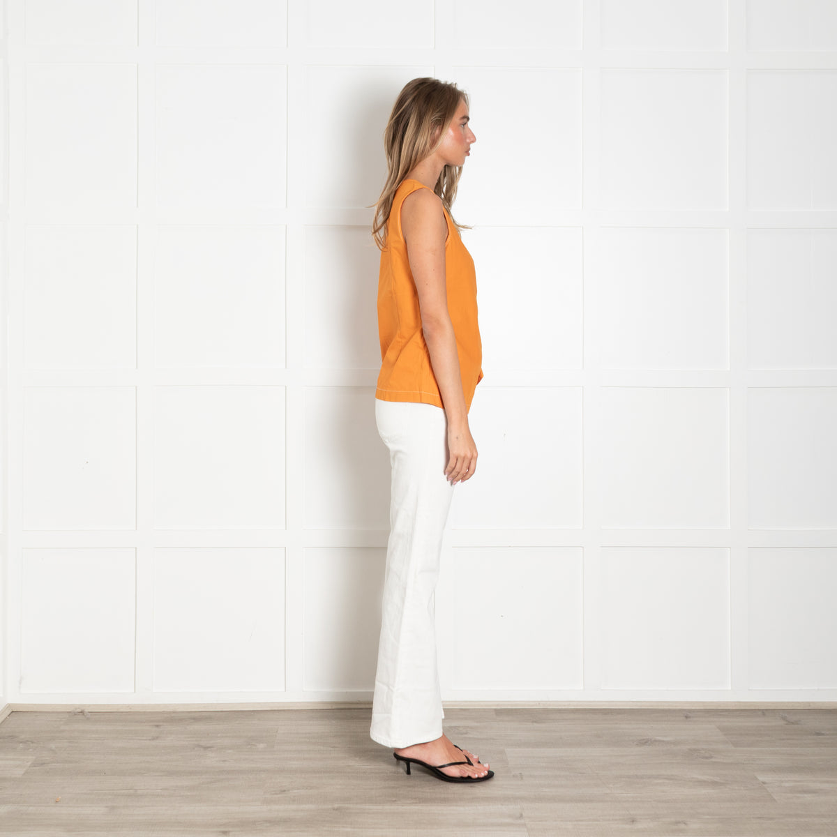 Twinset Actitude Orange Cotton Sleeveless Top