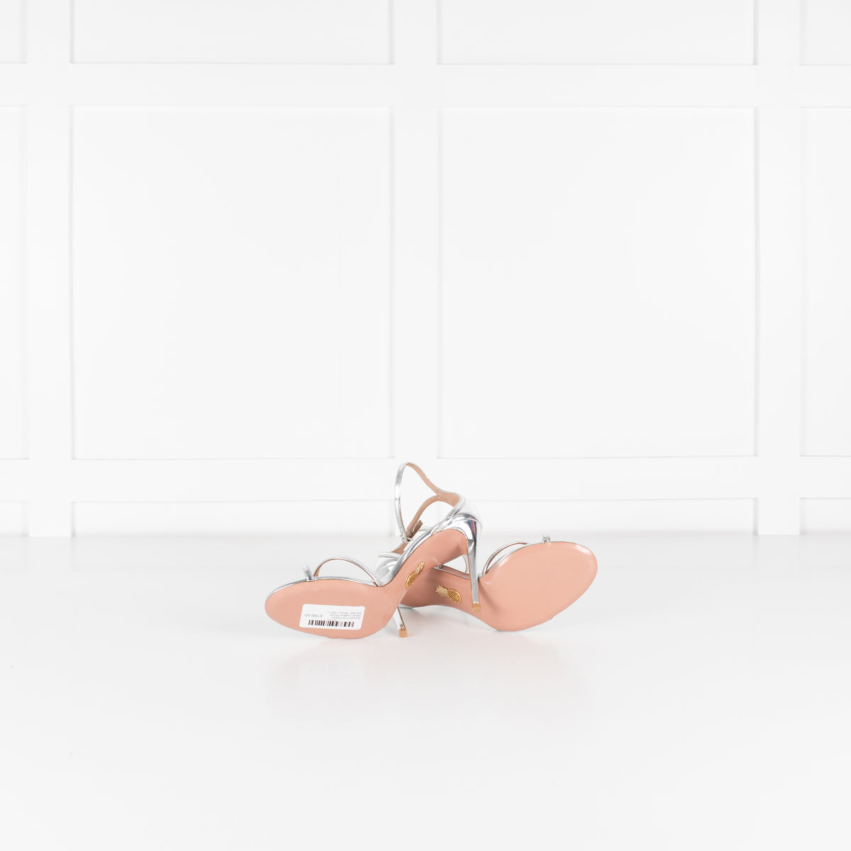 Aquazzurra Patent Silver Leather Purist Sandal