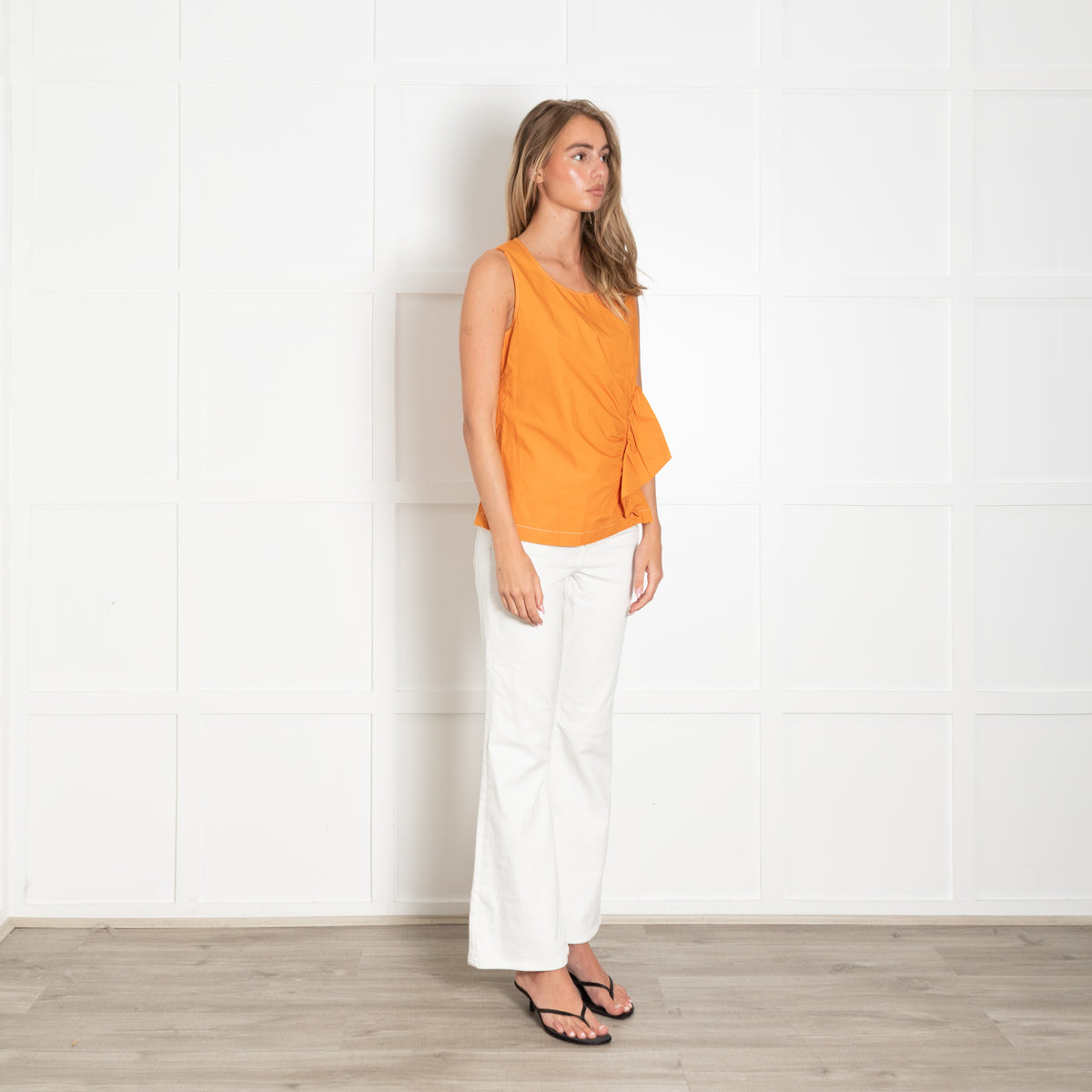 Twinset Actitude Orange Cotton Sleeveless Top