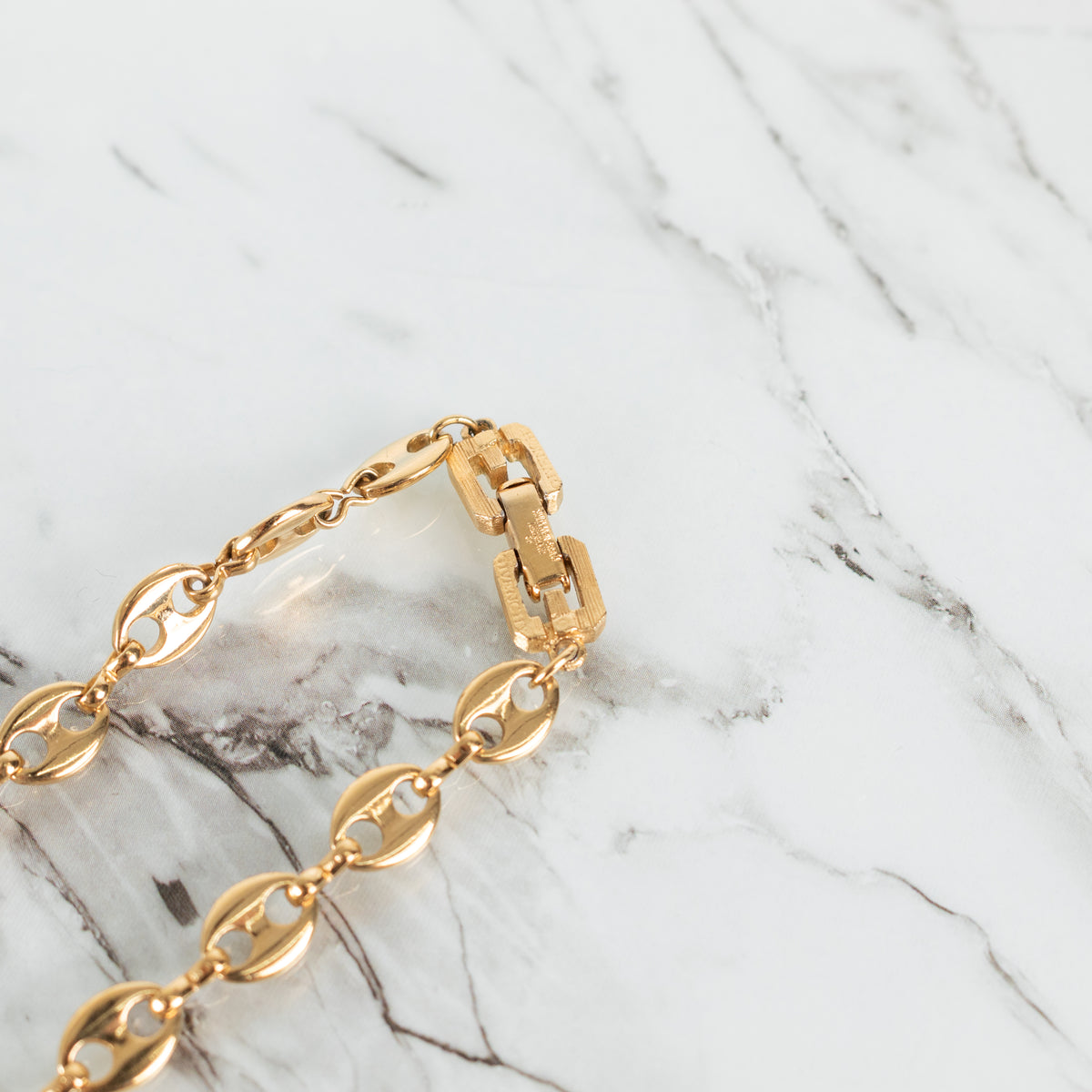 Givenchy Gold Tone Oval Chain Necklace
