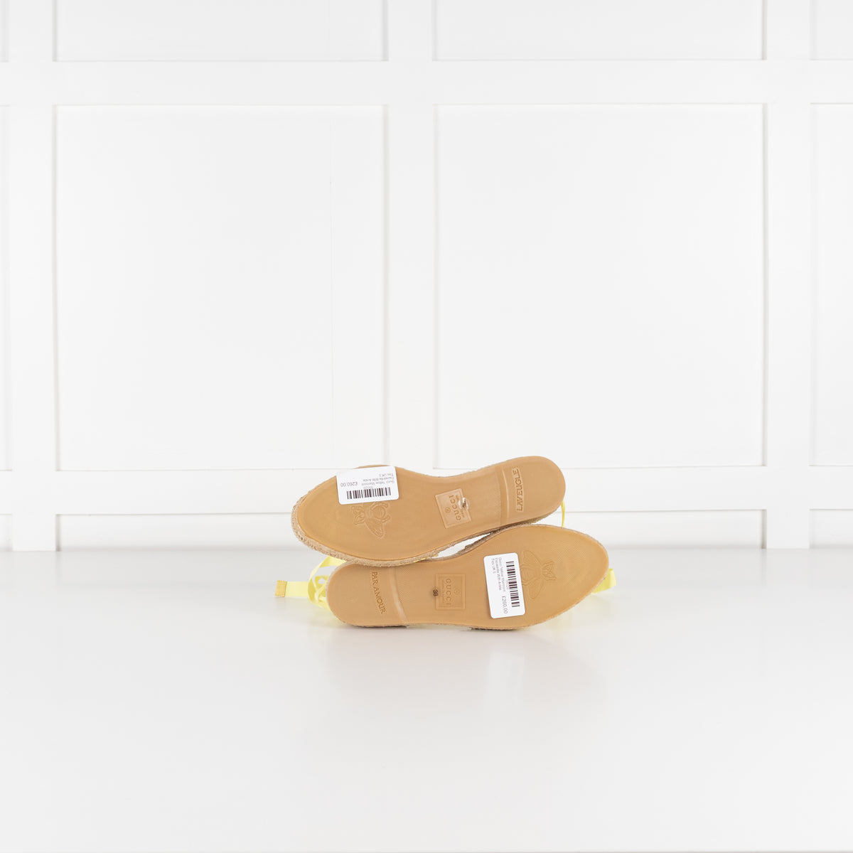 Gucci Yellow Marmont Espadrille With Ankle Ties