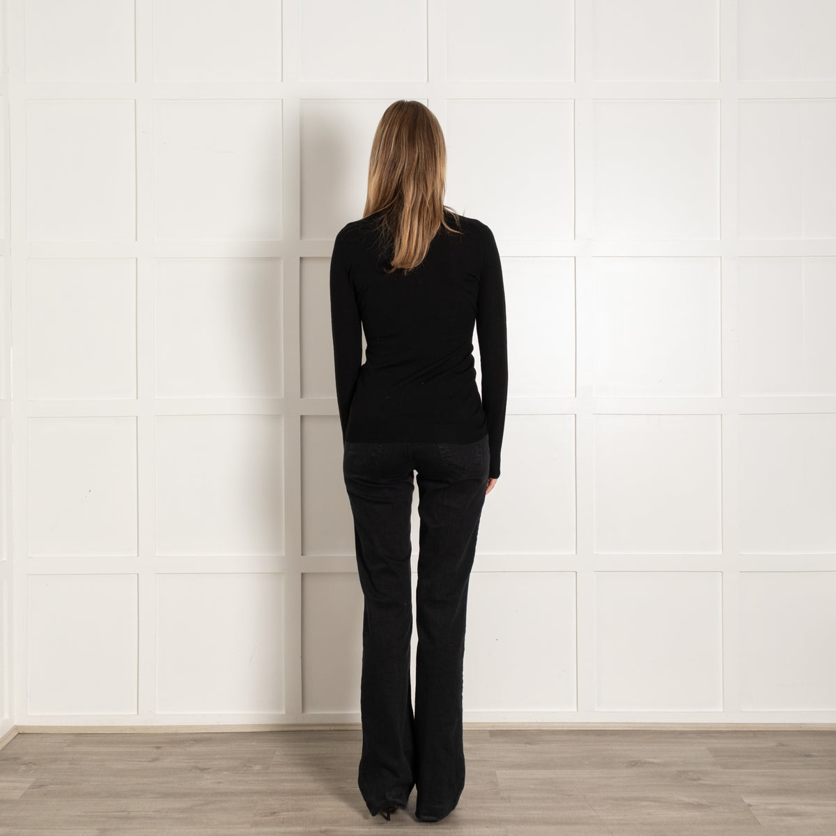 Akris Black Fine Wool Ruched Cardigan