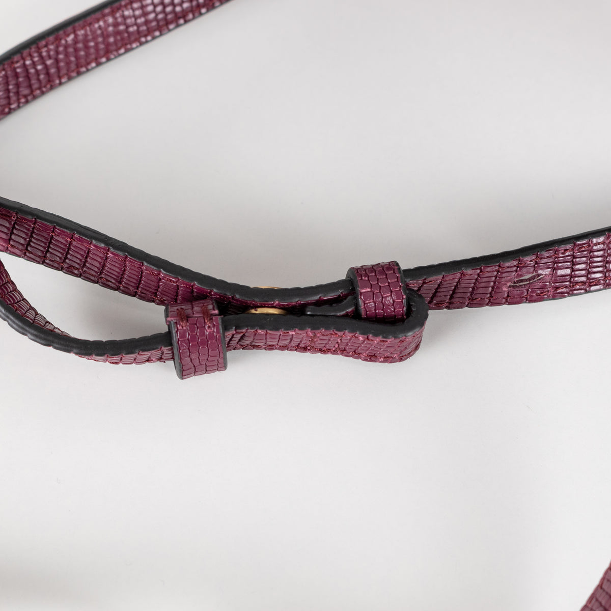 Lulu Guinness Burgundy Textured Crossbody Bag with Matching Card Pouch