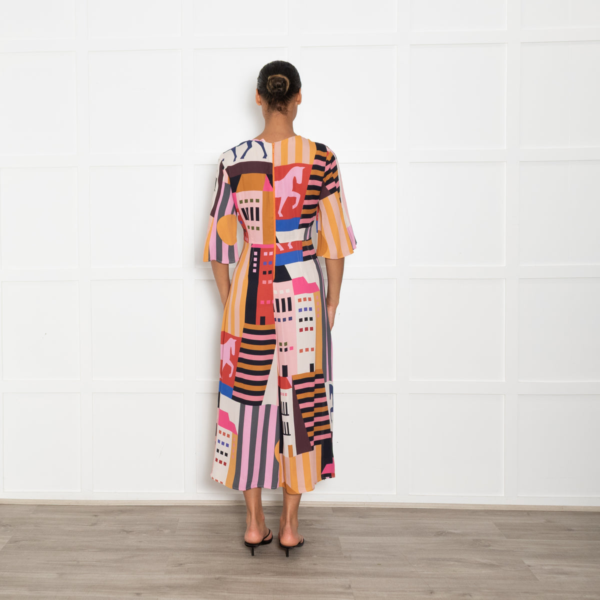 Stine Goya Multi Coloured Abstract Print A Line Midi Dress