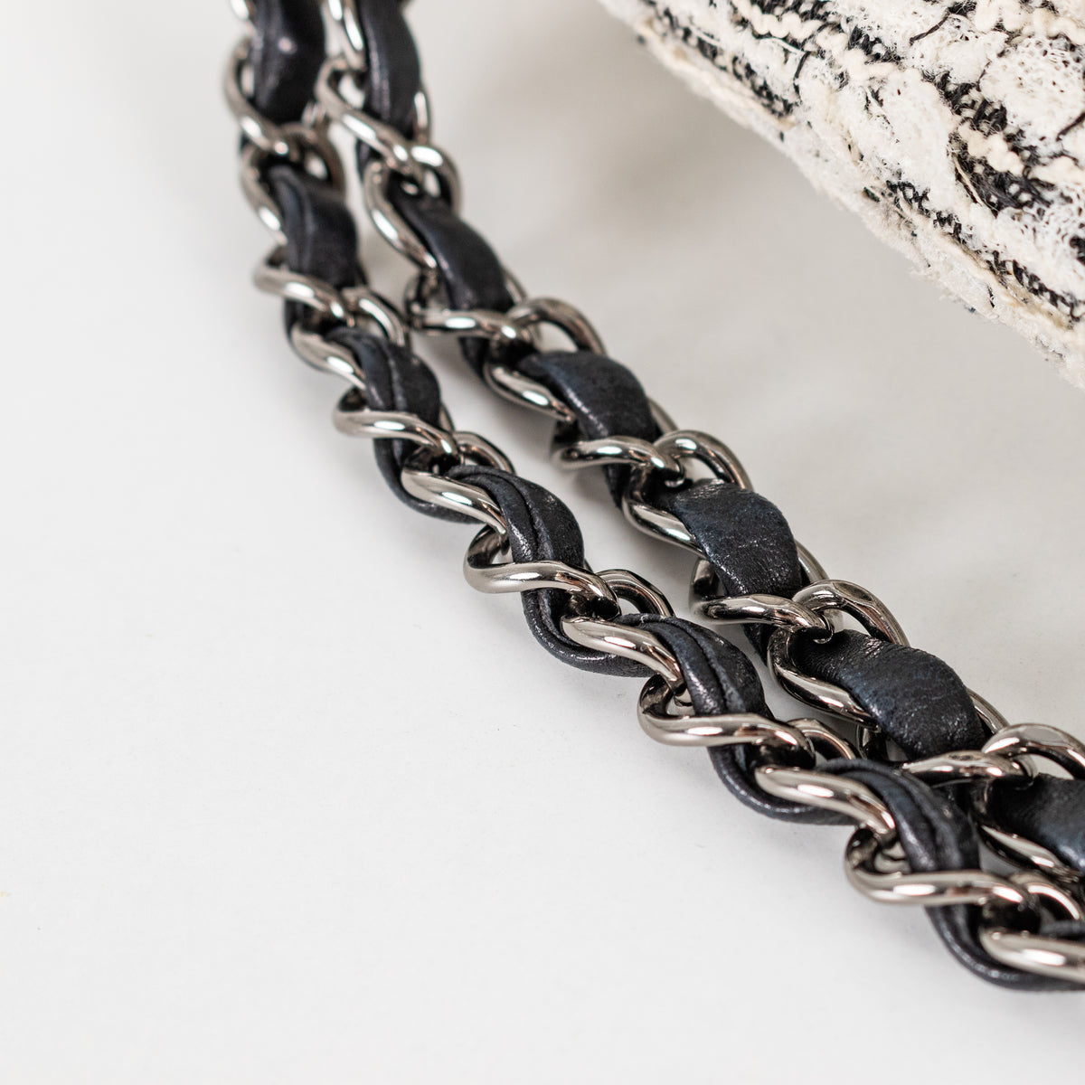 Chanel Grey 2.55 Tweed Garden Party Double Flap Bag
