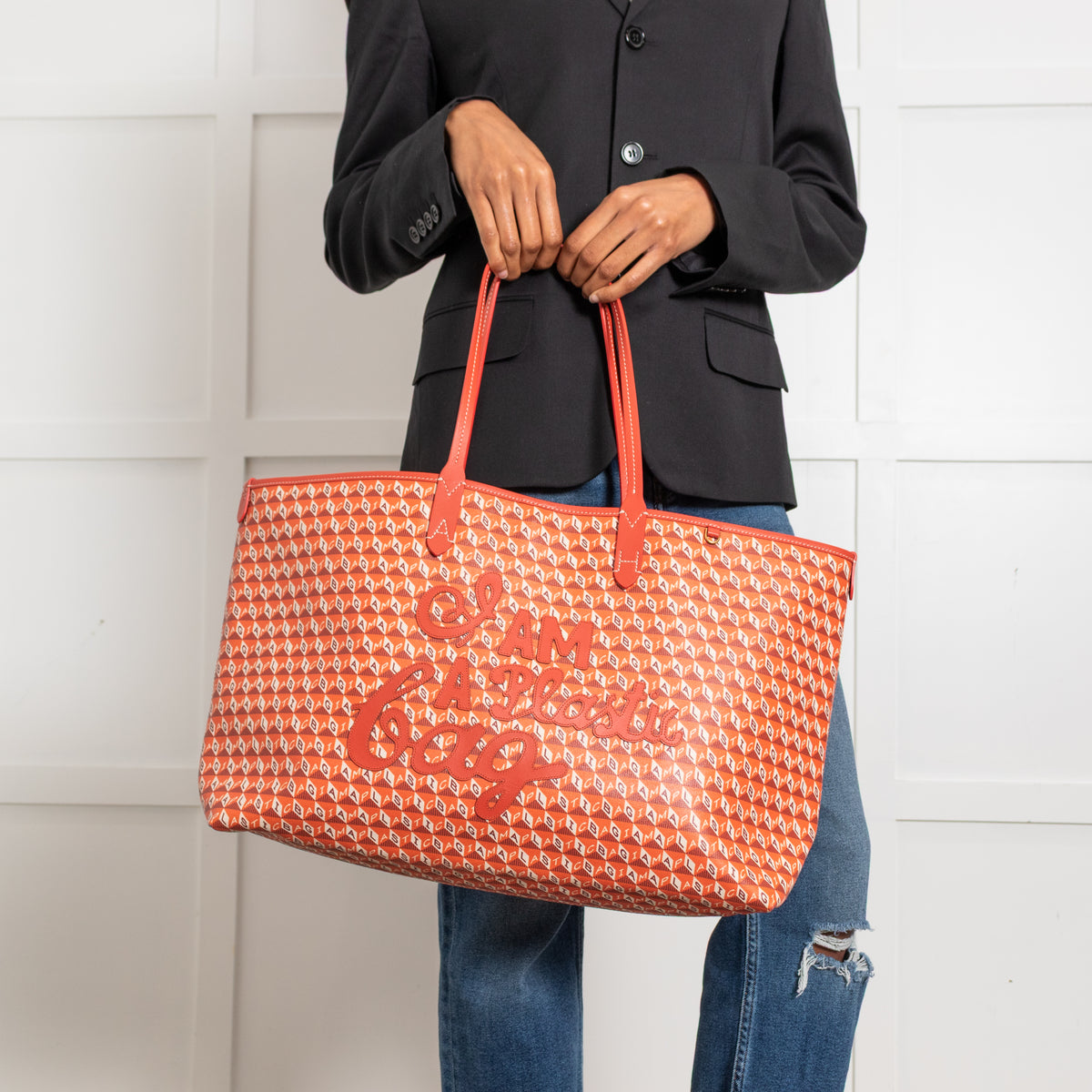 Anya Hindmarch Orange 'I Am A Plastic Bag' Tote