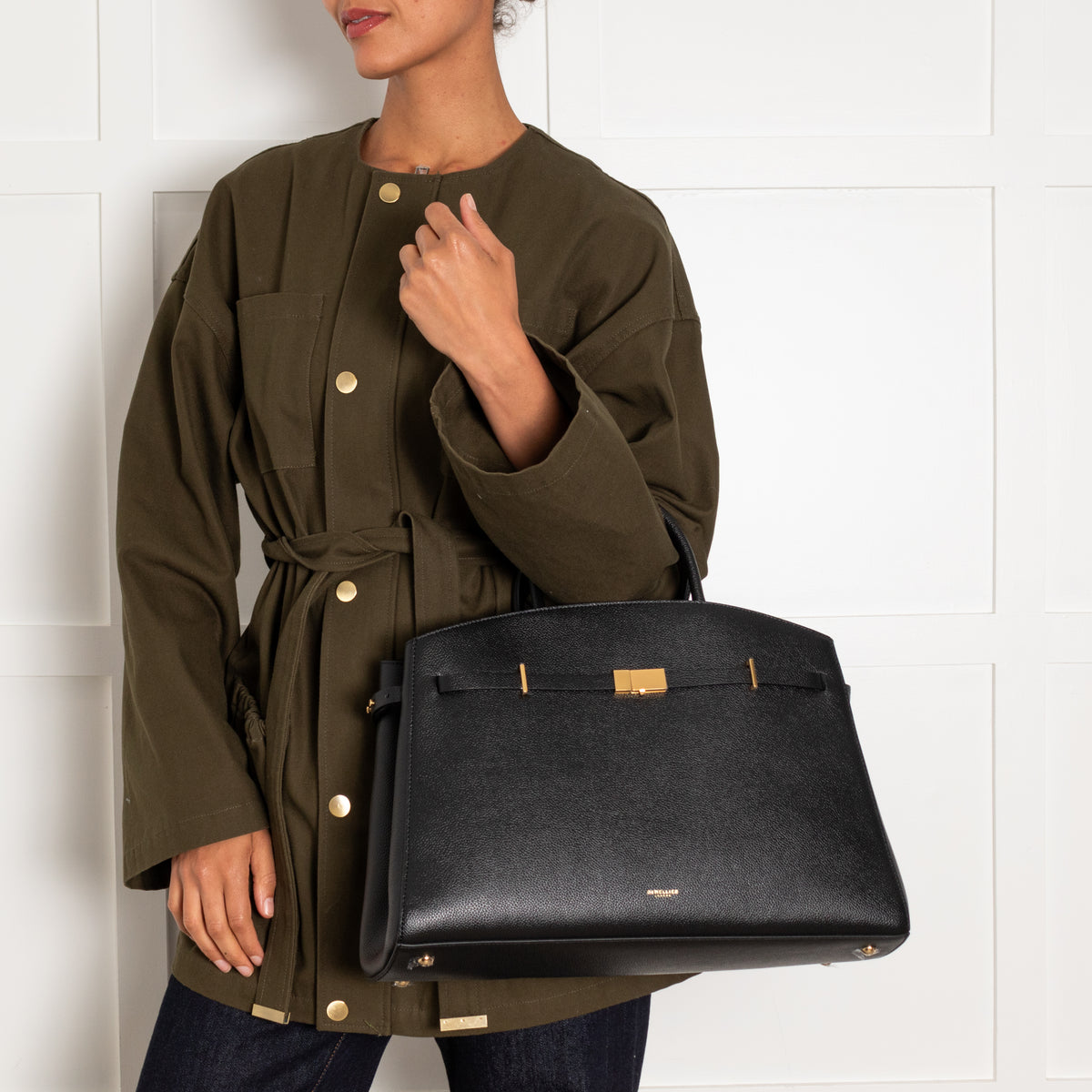 DeMellier The Hudson Black Leather Tote