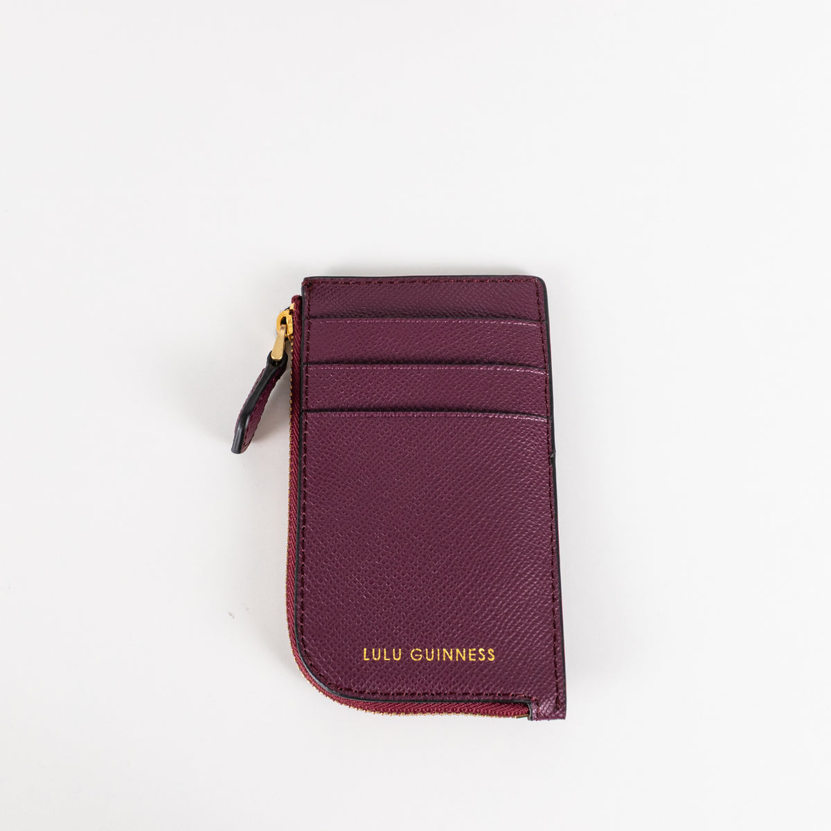 Lulu Guinness Burgundy Textured Crossbody Bag with Matching Card Pouch