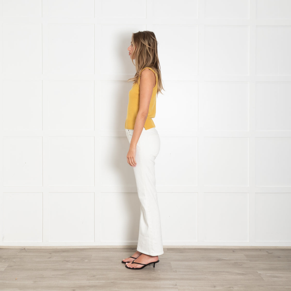 Me + Em Ochre Yellow Cashmere Blend Summer Tank Top