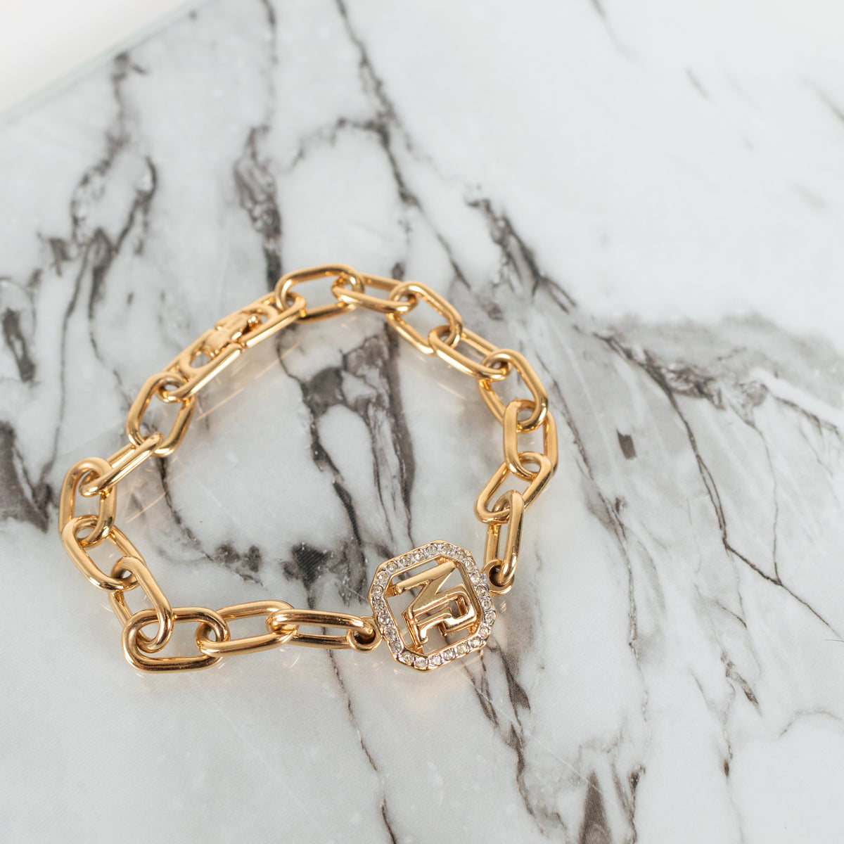 Nina Ricci Gold Tone Chain Link Bracelet