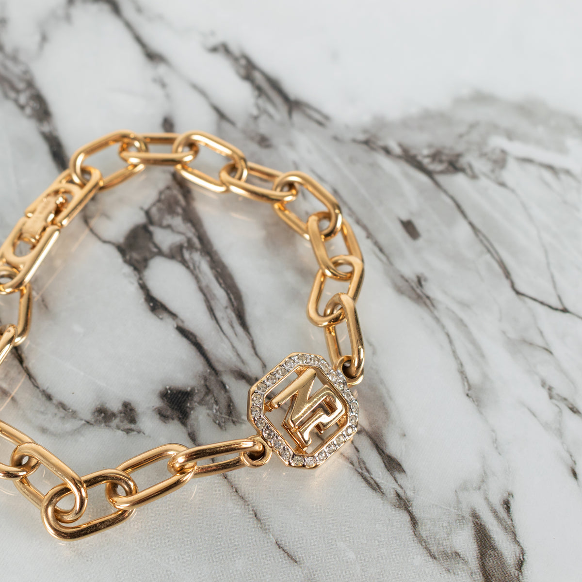 Nina Ricci Gold Tone Chain Link Bracelet