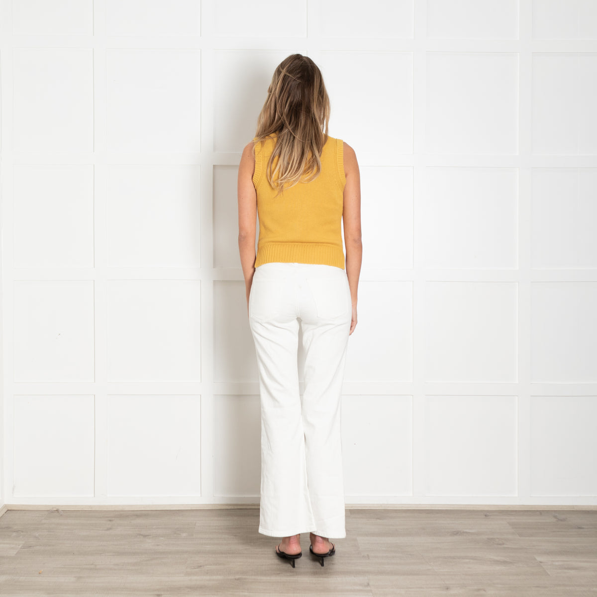 Me + Em Ochre Yellow Cashmere Blend Summer Tank Top