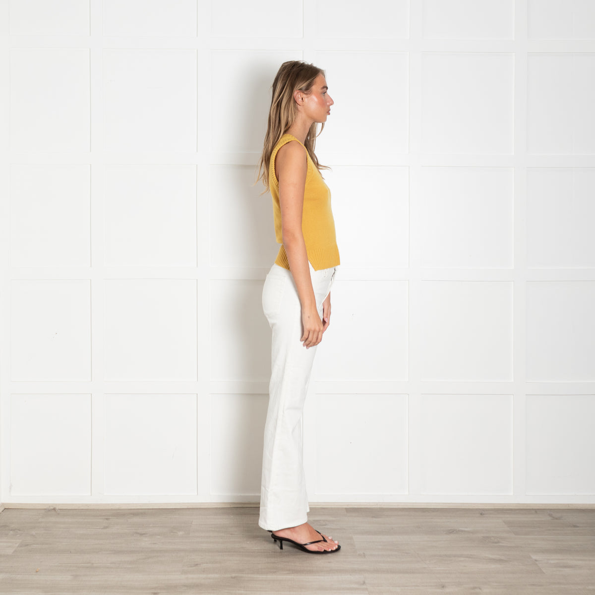 Me + Em Ochre Yellow Cashmere Blend Summer Tank Top