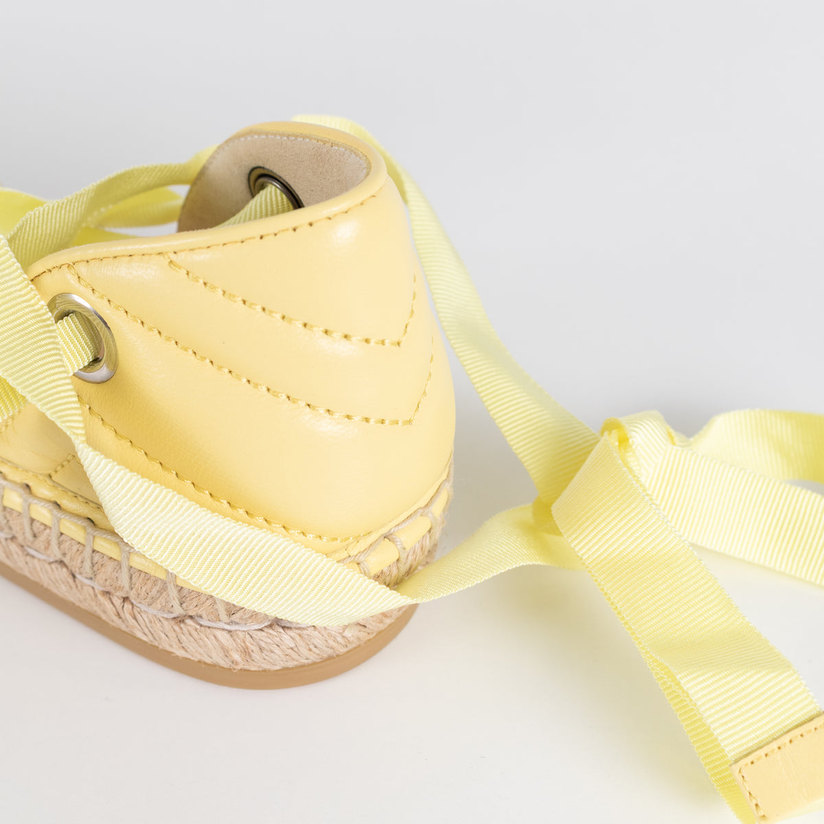 Gucci Yellow Marmont Espadrille With Ankle Ties