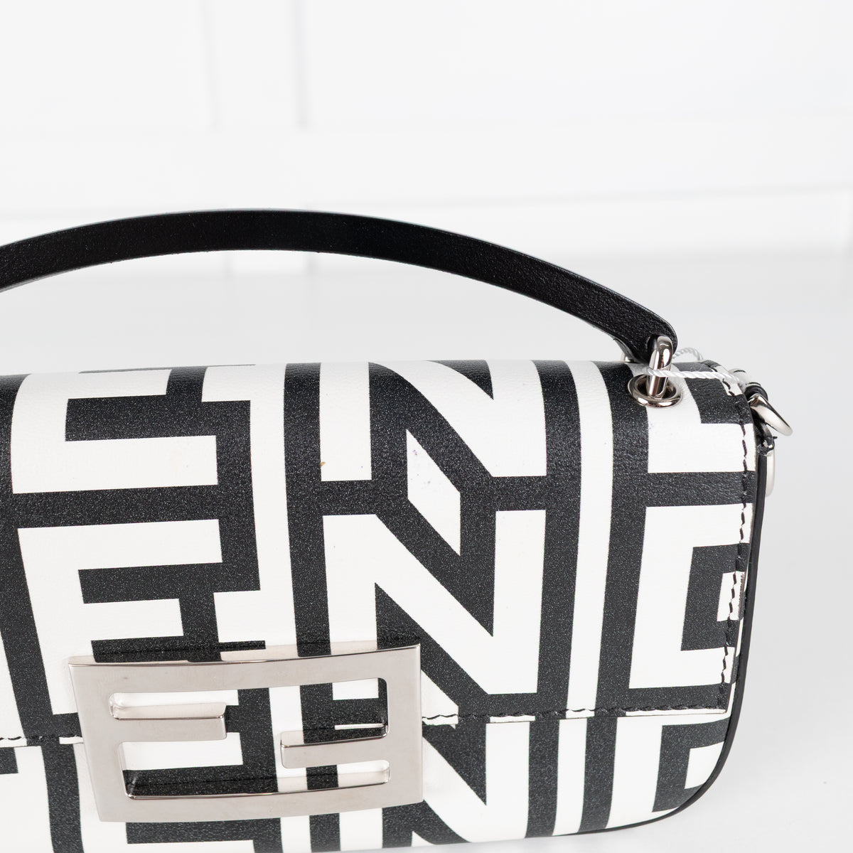 Fendi Marc Jacobs Nappa Vitello King Logo Print Mini Baguette