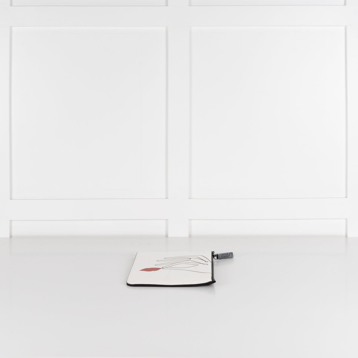 Lulu Guiness White Patent Graphic Clutch