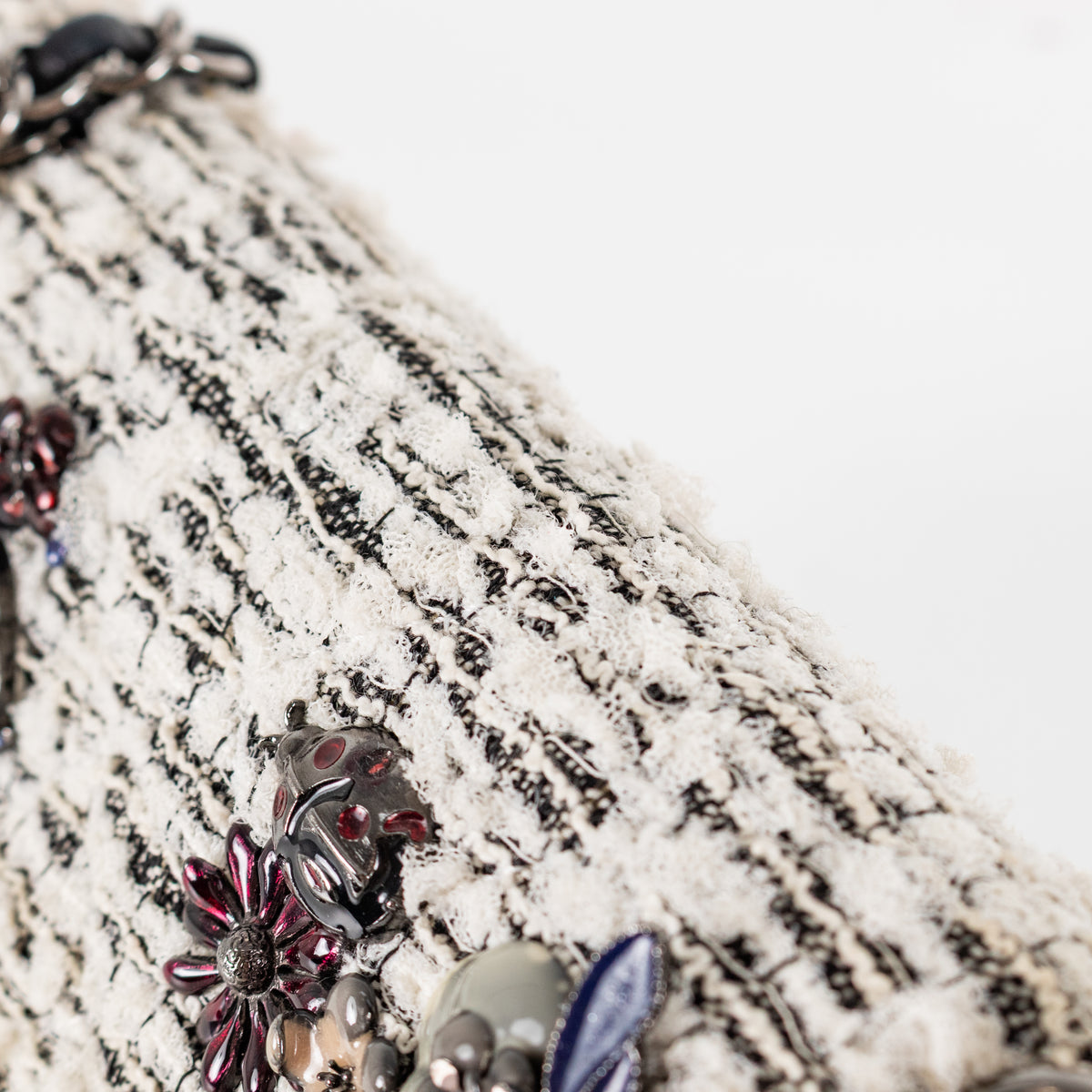 Chanel Grey 2.55 Tweed Garden Party Double Flap Bag