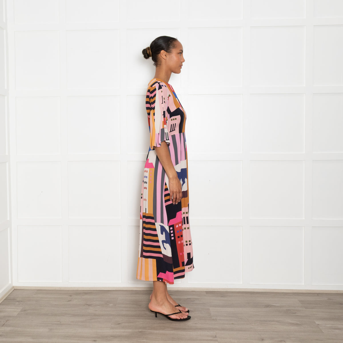 Stine Goya Multi Coloured Abstract Print A Line Midi Dress