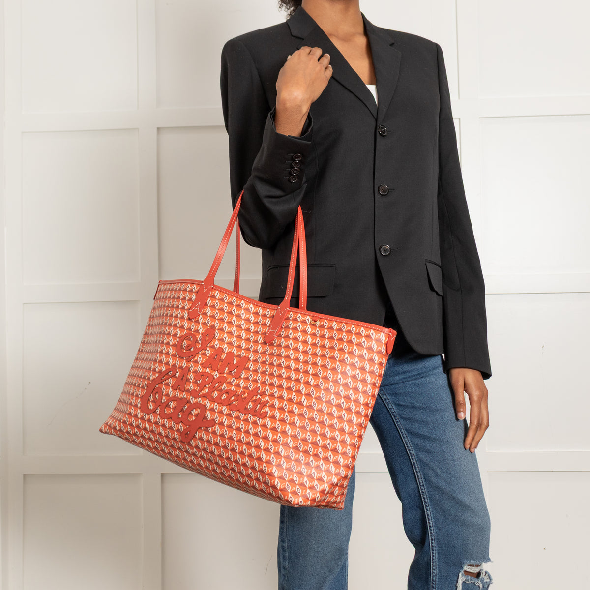 Anya Hindmarch Orange 'I Am A Plastic Bag' Tote