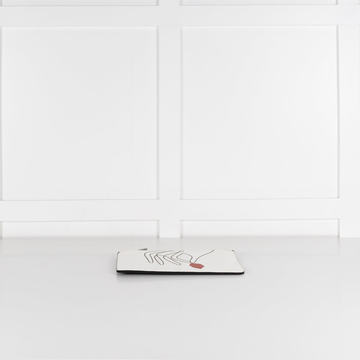 Lulu Guiness White Patent Graphic Clutch